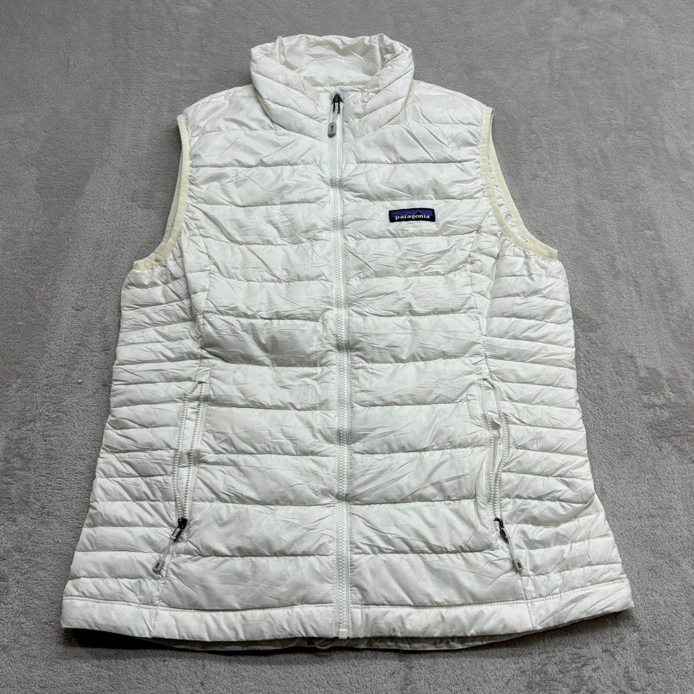 Patagonia Nano Puff Vest Womens M Birch White Quilted Gorpcore Outdoorsy Hiking